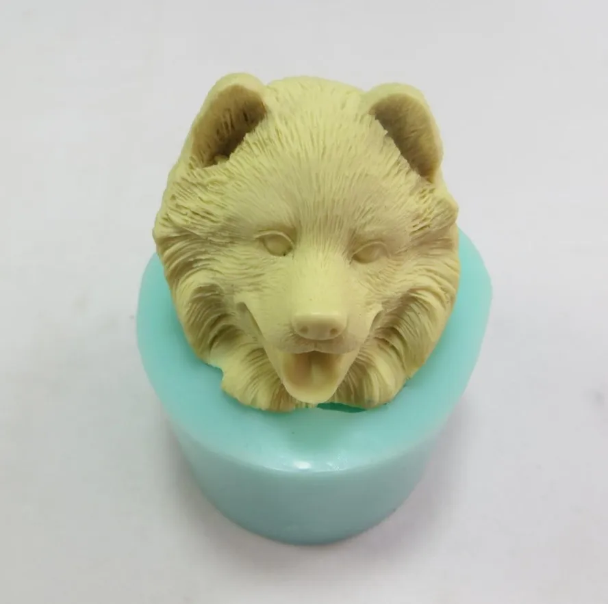 DW0005 силиконовая форма для головы собаки мыла 3D ручной работы пищевая украшения