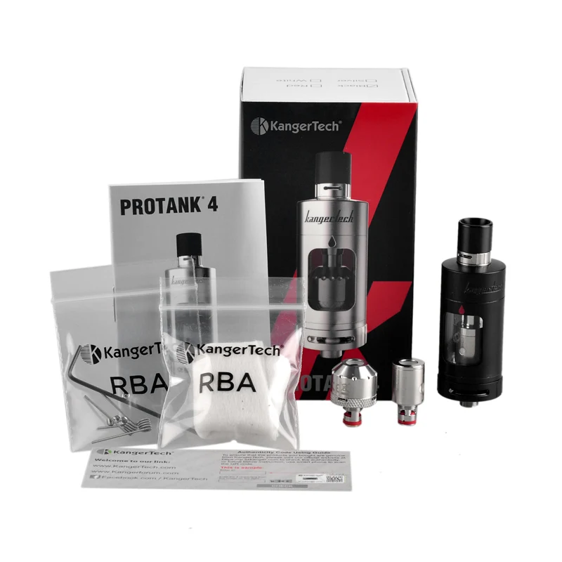 

Kanger Protank 4 Evolved 5ml Top and Side Filling Tank with Dual Clapton RBA Coil Electronic Cigarette Atomizer Vaporizer tank