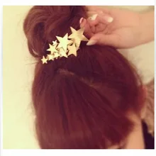 1 шт. заколки для девочек новые аксессуары для волос ювелирные изделия Пятиконечная звезда Шпилька заколка пружинный зажим G0403