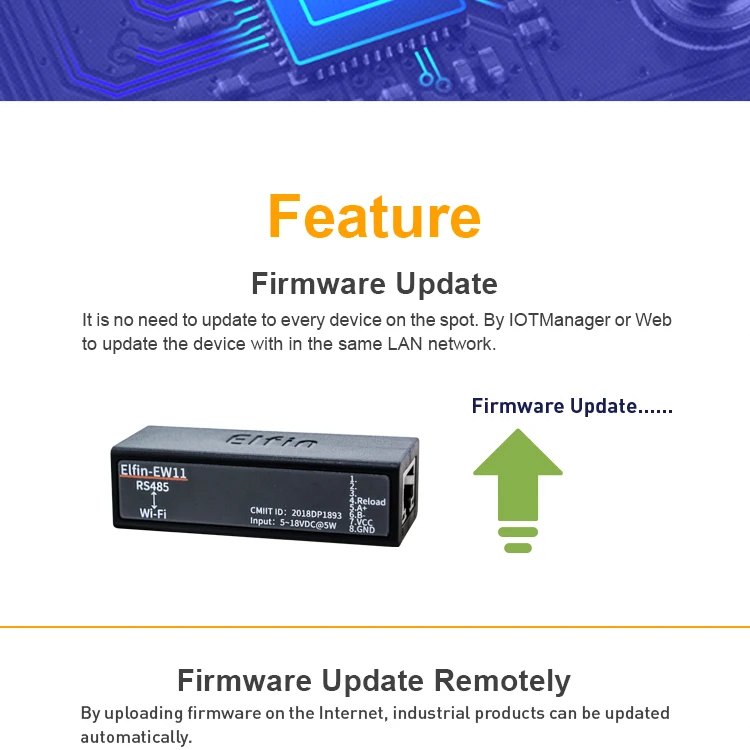 Последовательный порт RS485 к Wi-Fi модуля сервер устройств Elfin-EW11 Modbus протокола передачи данных через Wi-Fi