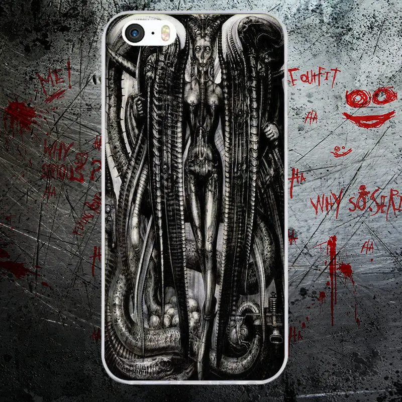 Alien Fan Art Ridley Scott Hr Giger Мягкий ТПУ силиконовый чехол для телефона iPhone 4 4S 5 5S 6 6S 8 7 Plus X
