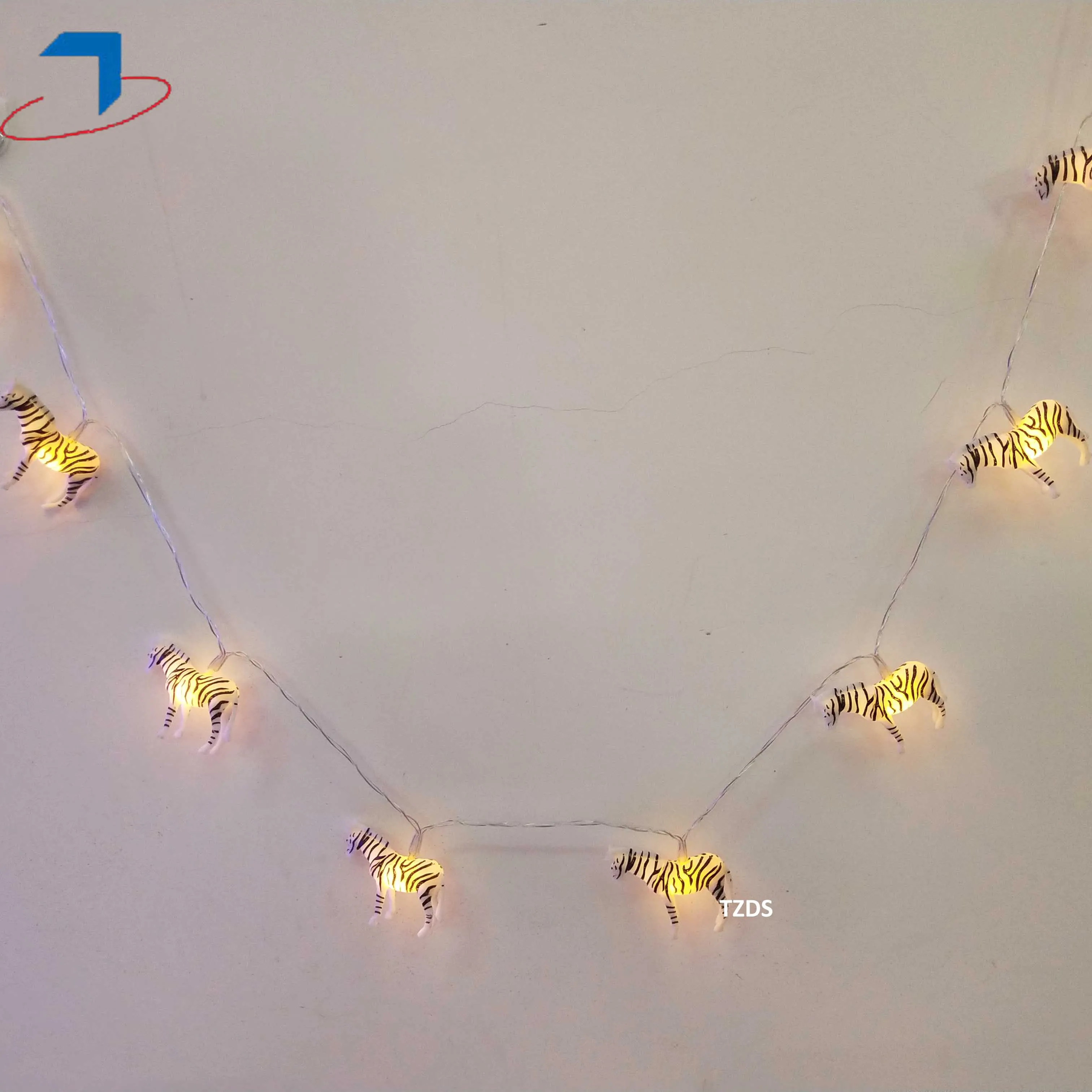 8LEDS Battery animal String Lights Holiday lamp zebra hippo rhinoceros decoration Nursery String Lights for indoor kids bedroom