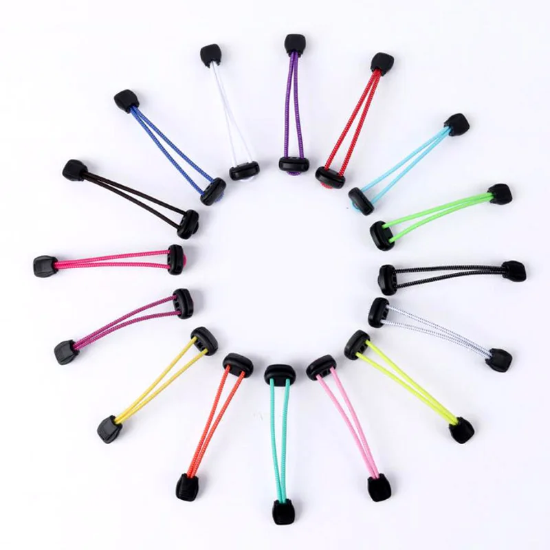 3 Pairs Round Lazy Adult Children Safety Silicones Locking No Tie Lace Color Elastic Laces Stretch Fashion Sports Laces Sneakers
