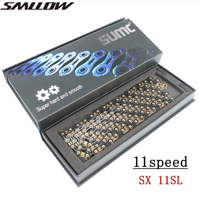 

SUMC SX11SL Bicycle Chain 116L 11 Speed Bicycle Chain with MissingLink for Mountain/Rod Bike Bicycle Parts With Original box