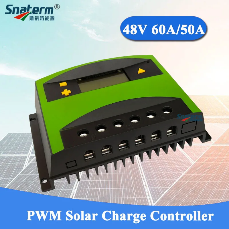 60A/50A 48V ЖК-дисплей фотоэлектрическая солнечная панель контроллер заряда