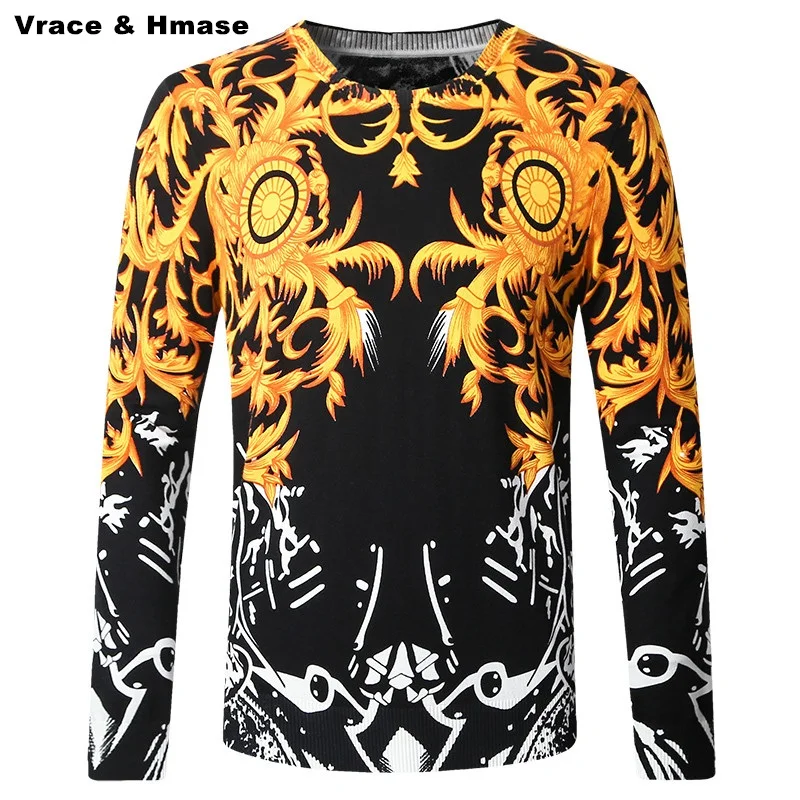 Chinese Style Fashion Personalized Printed Knitted Men Sweater 2016