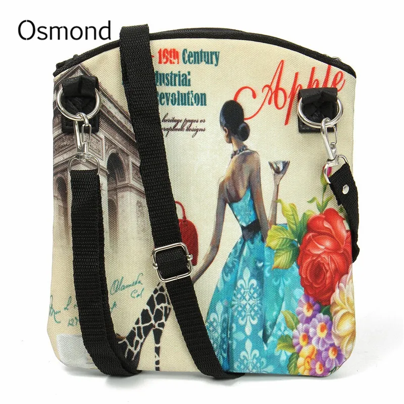 

Osmond Women Messenger Bags Vintage Canvas Printing Small Satchel Shoulder European Style Girls Lady Handbag Bolsa Crossbody Bag