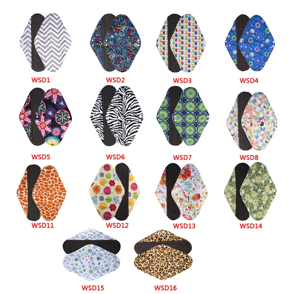 

35*23cm Washable Bamboo Cotton Cloth Sanitary Pad Reusable Mama Menstrual Pad Feminine Hygiene Menstrual Period Panty Liner Pads