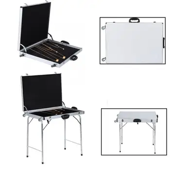 

Portable Aluminum Box Suitcase Jewelry Accessory Display Storage Case with Wheels for Jewelry Shop Night Market Jewelry Organize