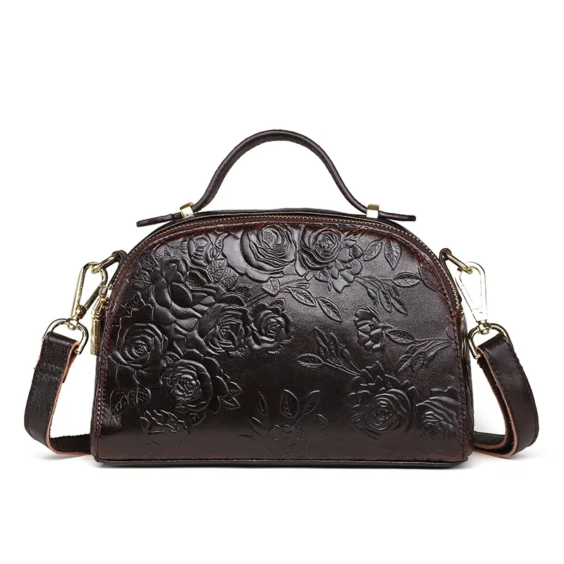 

Old School Vintage Style Women's Handbag Genuine Cowhide Leather Crossbody Shoulder Sling Bag Casual Tote Pouch Bag LS8882