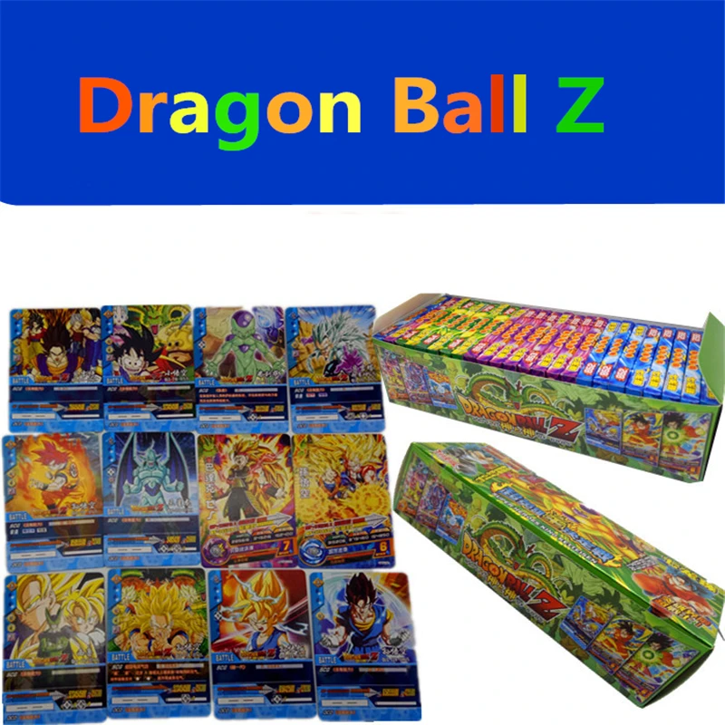 

34 pcs/lot Dragon Ball Collection Cards Super Saiyan Goku Vegeta Dragon ball z music box King Trading Cards Kid Gift Toy