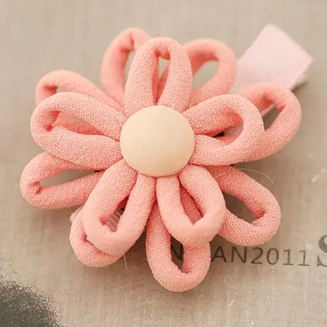 

Solid Color Cotton Daisy Flower with Button Hair Clip for Girls Lovely Flower Barrettes for Kids Hair Accessories
