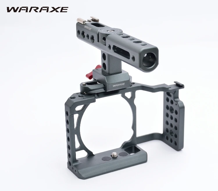 WARAXE A6 комплект Камера клетка для НАТО Rail ручка для Sony ilce-6000 6300 A6500 1/4 "и 3/8" резьбовые отверстия Холодный башмак Base