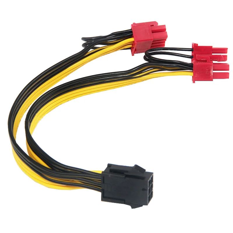 EnLabs 20CM PCIe 6pin to 2x8pin(6+2) PCI-E Power Splitter Cable,Dual PCIe 8pin Ethereum Mining Video Card GPU Power Supply Cable