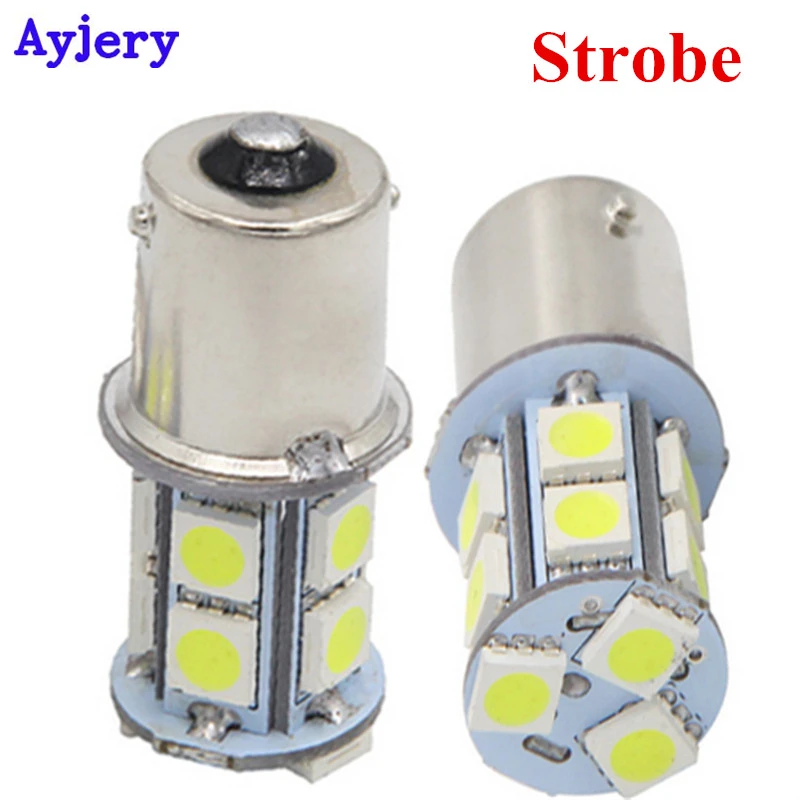 Стробоскоп! 50 шт. белый фотосъемки 2 режима S25 1156 BA15S 1157 BAY15D 5050 13 SMD 13 светодиодный вспышка L12V парковки заднего хода