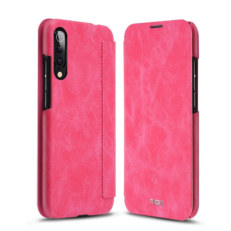 Rose red Для Xiaomi Mi9 флип-чехол Mofi Book Cover для Xiaomi Mi9 чехол из искусственной кожи полный чехол для Xiaomi Mi9 прозрачный Чехол кошелек карта - Цвет: Rose red