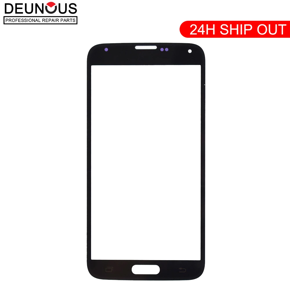 

New For Samsung Galaxy S5 Touch Screen G900F Mobile Phone S5 Front Glass Panel Repair Part NO DIZITIZER Black White