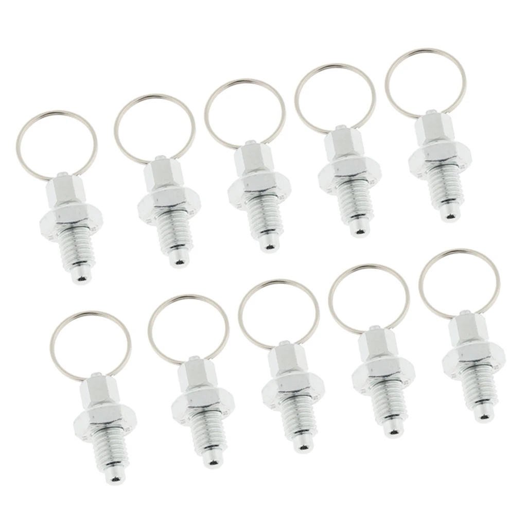 10Pcs Stainless Steel Non Lock-Out Indexing Plunger With Pull Ring M12