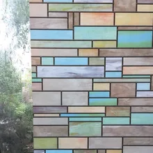 Цветная кирпичная декоративная Тонировка окон наклейка на оконное стекло статическая цепляющаяся непрозрачная утепленная ванная комната балкон домашний декор пленки