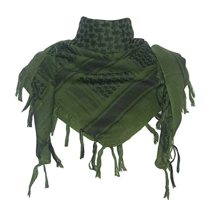  PSKOOK 100% Cotton Military Shemagh Tactical Desert Arab Scarf 110*110cm Unisex Winter Keffiyeh Win