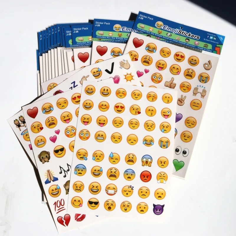 

4 Pcs/set big emoji Kids Lovely Emoji Smile Stickers for Laptop Notebook Message Fun Toys for Children Cartoon Vinyl Decor Gifts
