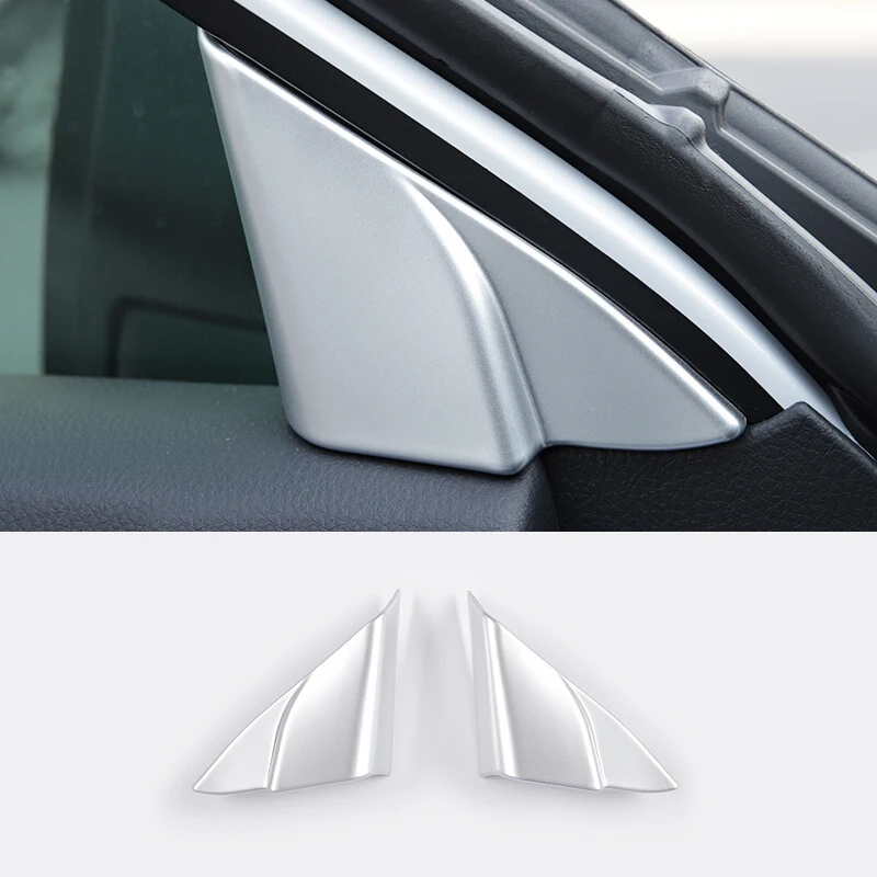 

2 Pcs/Set ABS Matte Chrome Interior Front Triangle Frame Covers Front Window A Pillar Sticker for Toyota Camry 2018 2019
