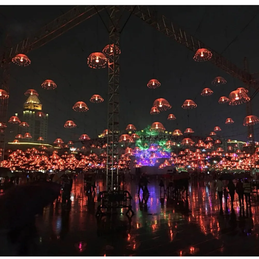 Многоцветный праздник светодио дный светодиодные волоконно-оптические Медузы лампы свет Праздник Свадьба центральным оптическое