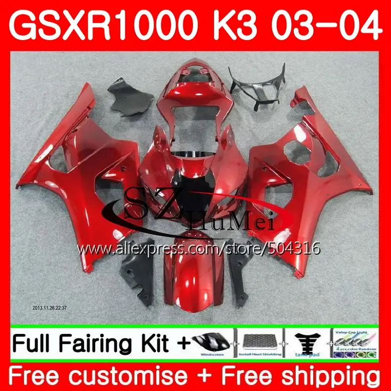 

Body For SUZUKI GSX-R1000 GSXR 1000 03 04 Bodywork 36SH19 GSXR-1000 GSXR1000 03 04 K3 GSX R1000 2003 2004 Fairings