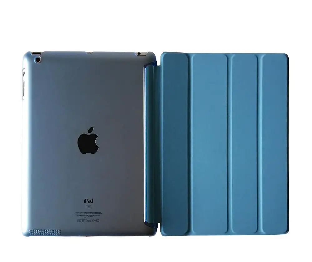 Чехол для iPad 2 iPad 3 iPad 4 YRSKV PC жесткий+ умный чехол из искусственной кожи с функцией автоматического сна ультра тонкий чехол для планшета для iPad 2/3/4 - Цвет: 234-L-blue