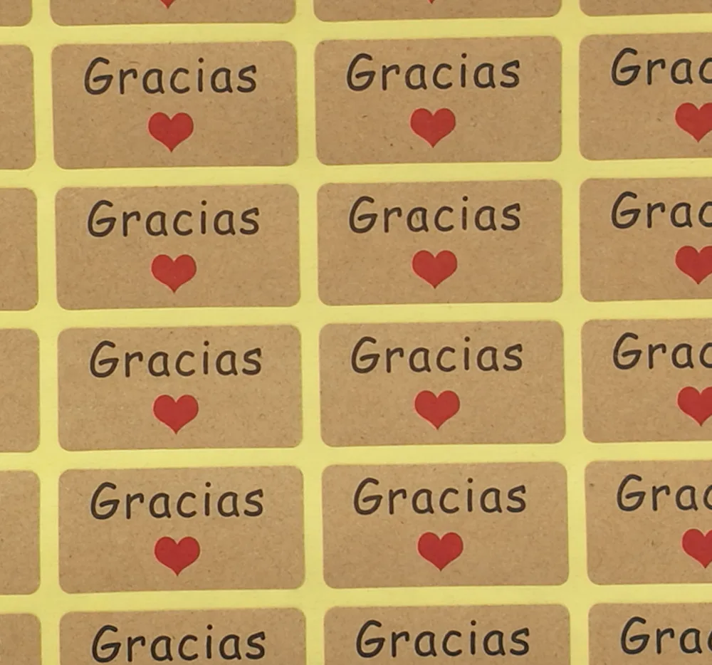 600PCS spain thank you Dandelion клейкие этикетки из крафт-бумаги red heart | Дом и сад