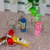 2022 New Women/Men's Fashion Handmade Resin Wine Bottle Key Chains Key Rings Alloy Charms Gifts Wholesale ► Photo 3/6
