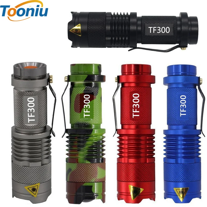Kopen DZ20 Kleurrijke Waterdichte LED Zaklamp High Power 2000LM Mini Spot Lamp 3 Modellen Zoomable Camping Equipment Torch Flash Light