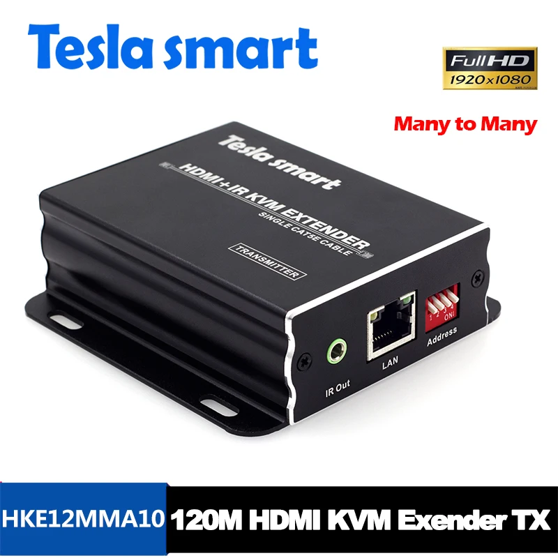 Tesla smart много для многих IP сети KVM удлинитель Высокое качество 120 м USB HDMI IR KVM удлинитель CAT5e/6 TCP/IP(только TX