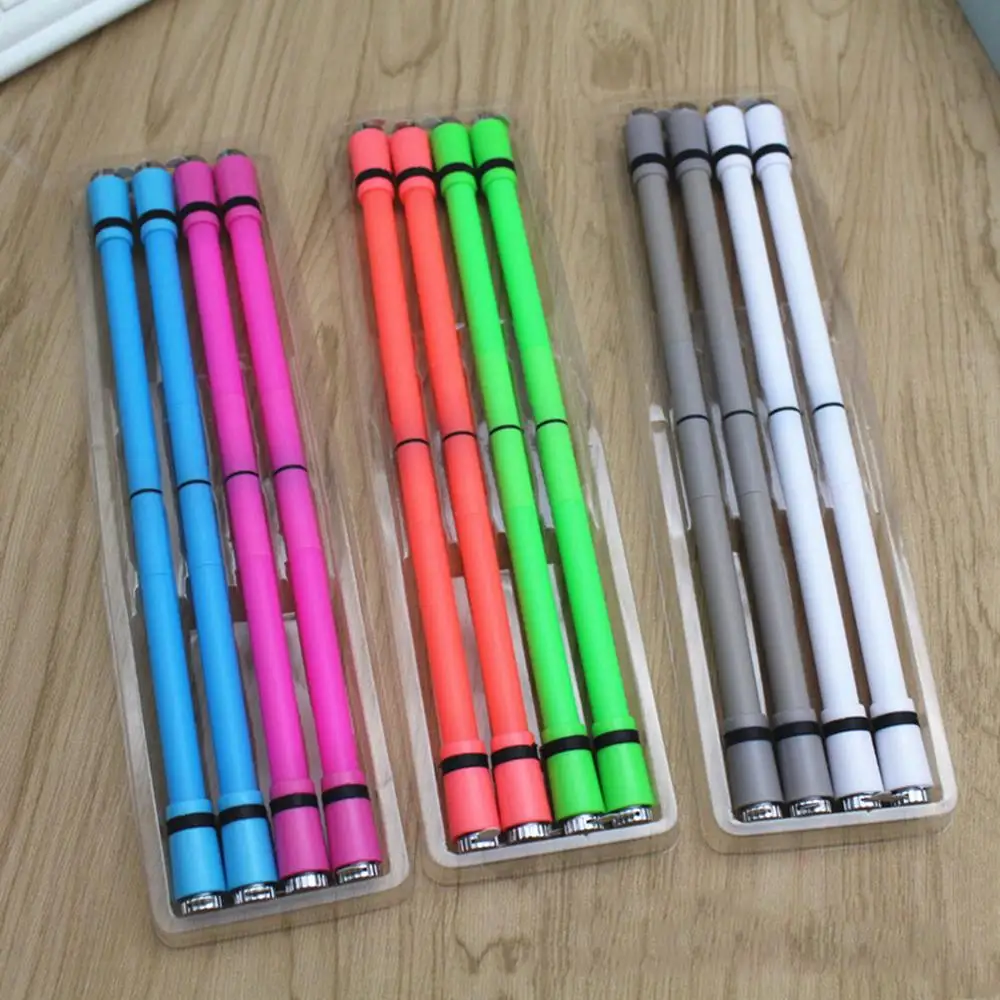 

12Pcs LED Light Spinning Neutral Ballpoint Double Ink Refills Pen Students Gift