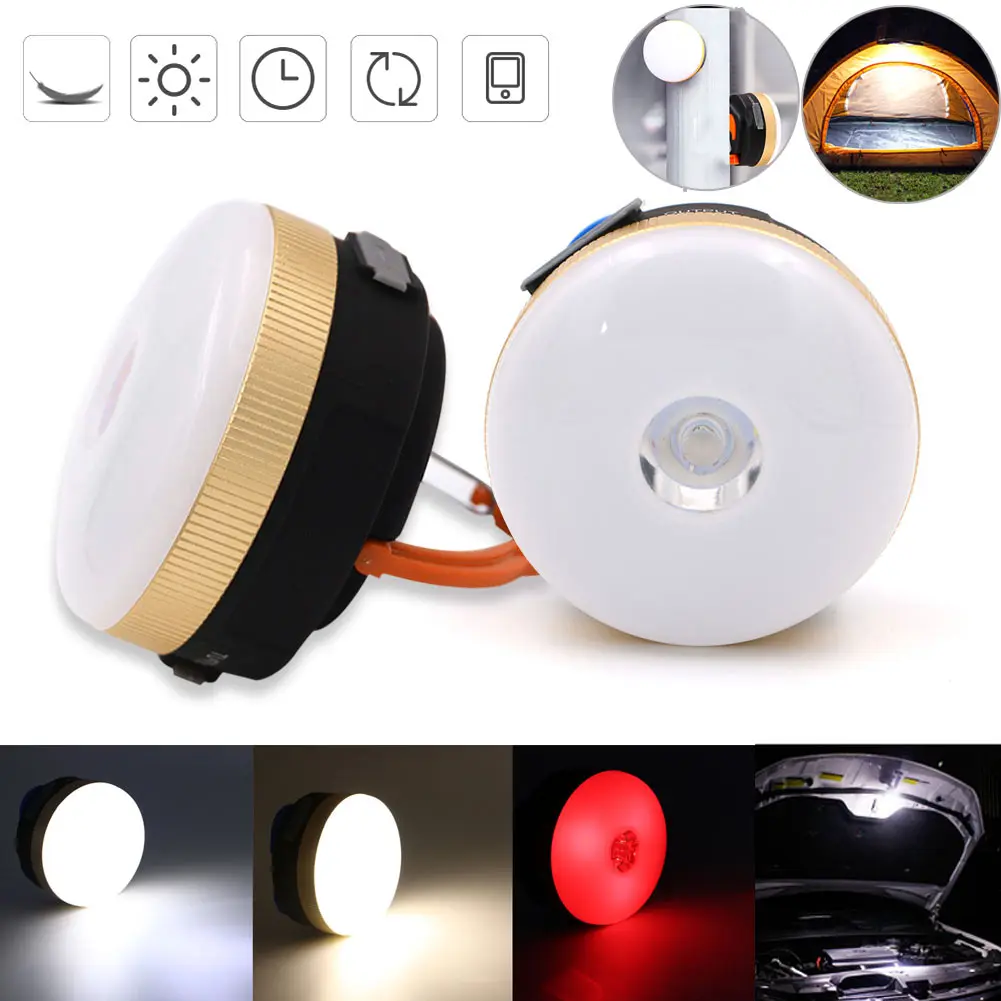 

USB Outdoor 300LM Hiking Camping LED Portable Spotlights With Magnets Portable 4 Modes Lantern Tent Hanging Lamp --M25