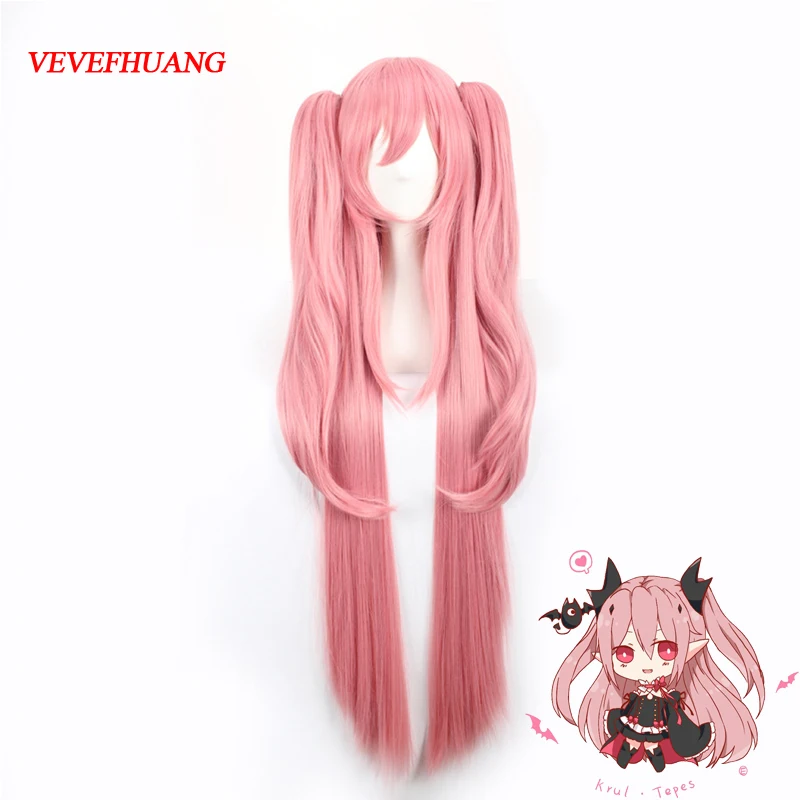 VEVEFHUANG 100CM Long Straight Krul Tepes Wig Owari no Seraph Of The End Synthetic Hair font