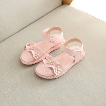 

2019 Summer Children Kids Baby Girls Wave Flower Princess Beach Shoes Sandals fashion Casual Single Shoes sapato infantil D1