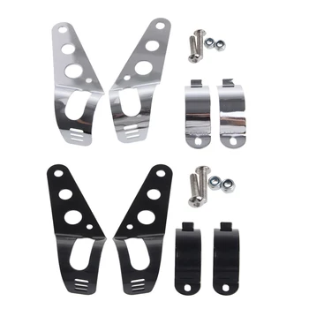 

2x Universal 33-45mm Motorcycle Headlight Mount Bracket Fork Ears For Bobber Cafe Racer
