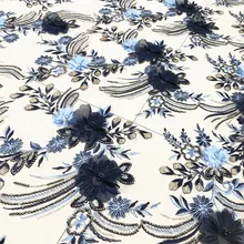 GLace 1Y/лот Темно-синие жемчужные алмазные бусины с вышивкой пайетками кружевное фабричное платье Чонсам вышивка fabricTX189