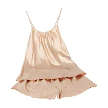 Женская Сексуальная атласная Модная прочная перевязь пижамы женское белье наборы летние сексуальные женские пижамы комплект одежды 40al05