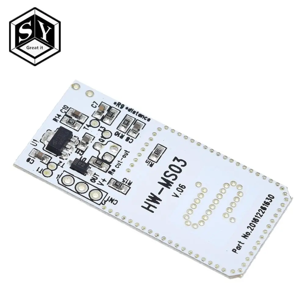 High Performance Motion Sensor Module Radar Motion Sensor HW-MS03 2.4GHz to 5.8GHz Microwave Radar Sensor Module for Arduino