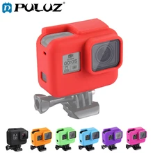 PULUZ Soft Cover Housing For GoPro HERO 5 6 7 Black Housing Cover Silicone Protective Case+Lens Cover For Go Pro Hero 2018 hr23 bk protective water resistant silicone cover for gopro hero2 black
