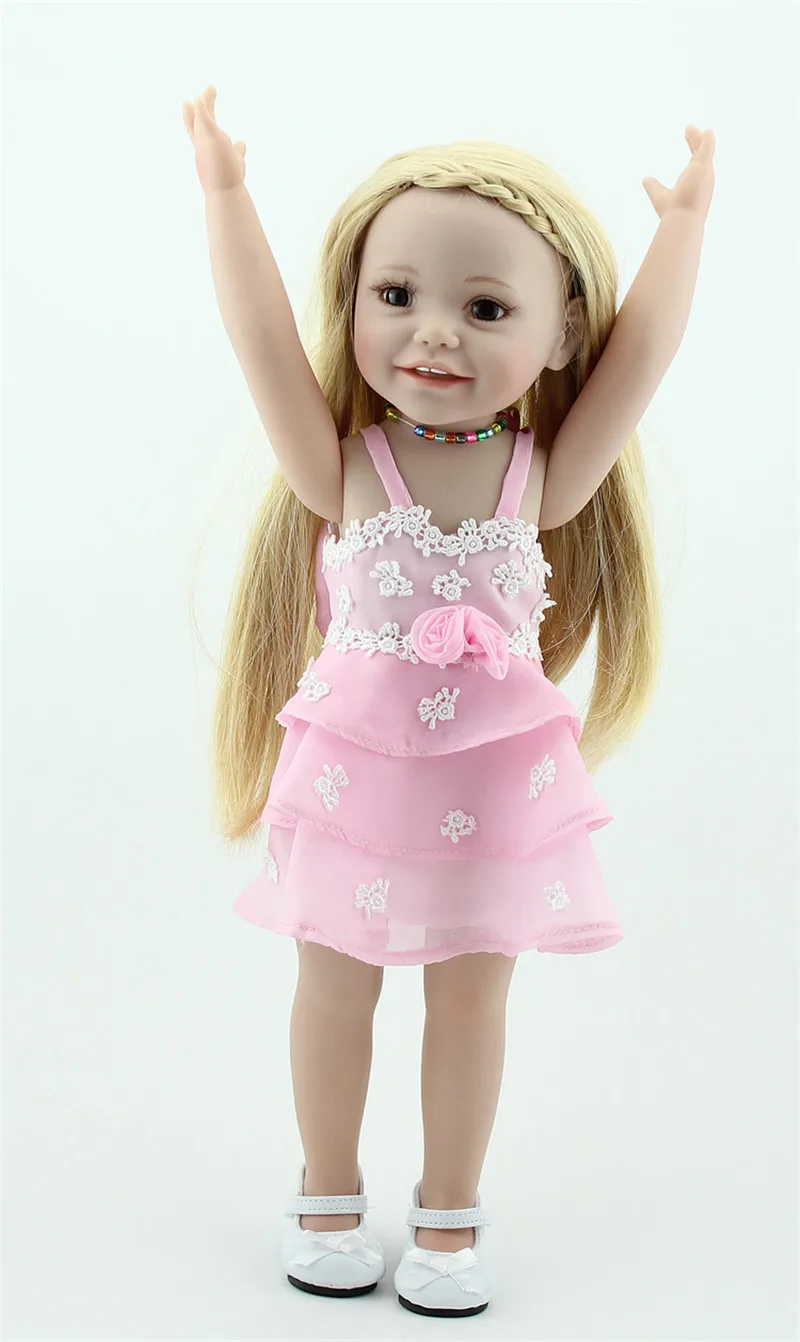 

New Single Packing Reborn Dolls Girl Toys With Safety Eyes And Pink Washable America Girl Doll Clothes As Best Kid's Toys