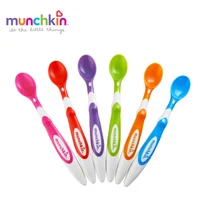 Munchkin 6pcs Baby Colorful Fun Soft Spoons Head Round Design Care Babies Sensitive Gums Comfortable Grasp Shallow Easier Eat