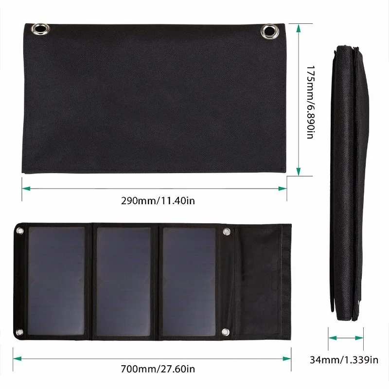 

21W 5V Foldable Solar Panel Portable Solar Charger High Efficiency Charger for Cellphone SKD88