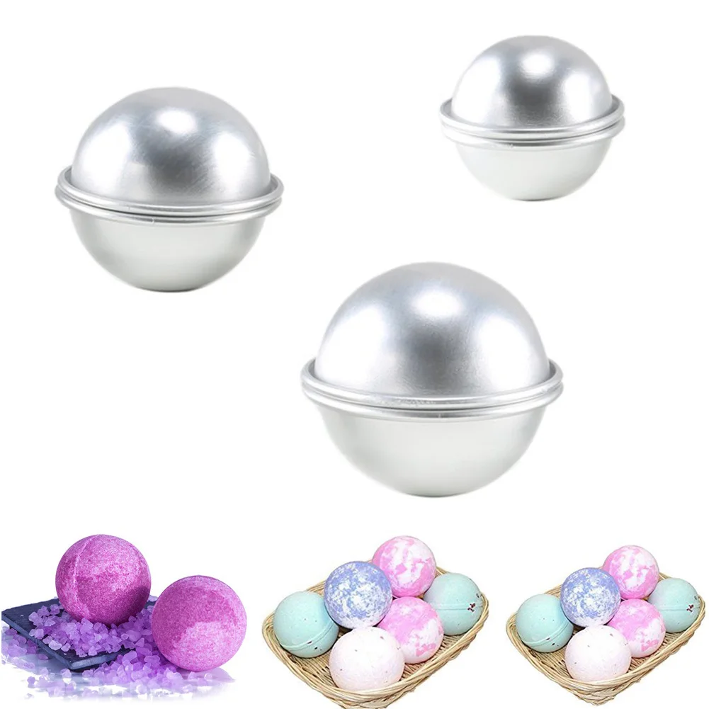 

6pcs 3D Ball Sphere Shape Bath Bombs Metal Aluminum Alloy Bath Bomb Mold DIY Bathing Tool Accessories Creative Mold WX