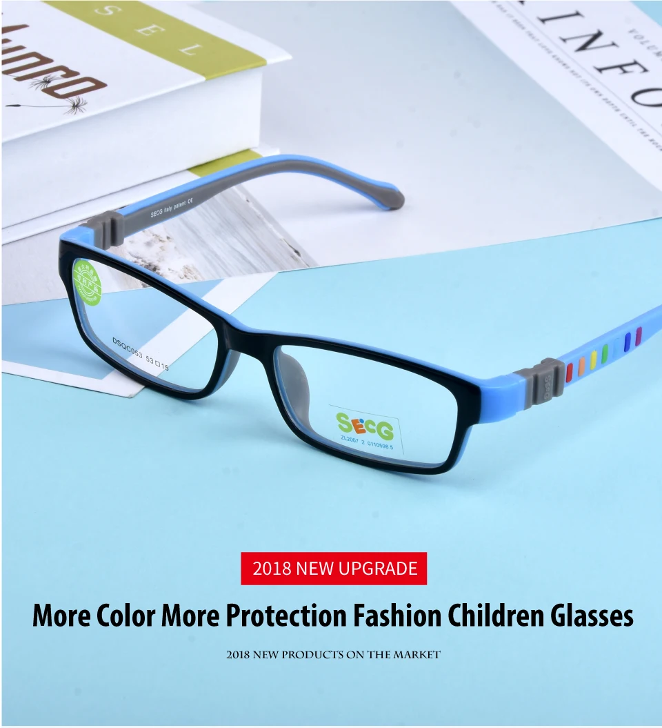 SECG Гибкая оправа для детских очков TR90 детские небьющиеся очки силиконовые для мальчиков и девочек оптические очки для близорукости