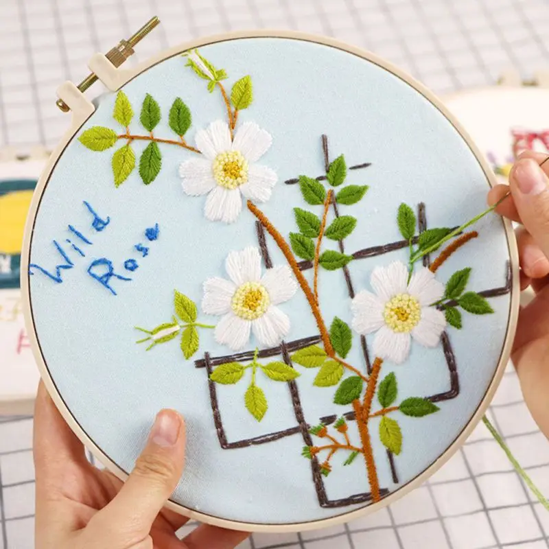 DIY ручная работа круглая рамка набор крестиков цветок вышивка крестиком счетная