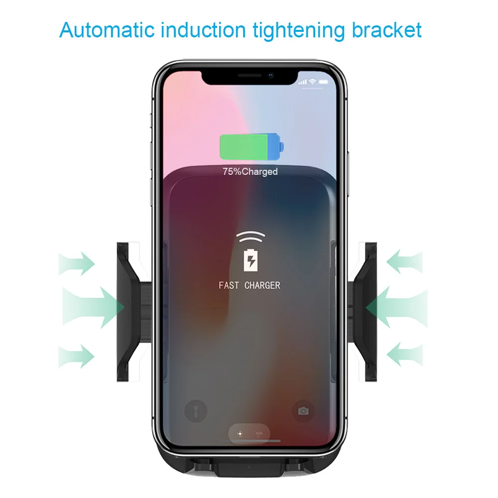 FDGAO 10 Вт автоматическое Qi автомобильное беспроводное зарядное устройство для iPhone XS Max XR X 8 Plus samsung S10 S9 S8 Быстрая зарядка подставка автомобильный держатель телефона