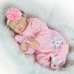 Силикона reborn baby мягкое тело девочка мальчик закрытыми глазами куклы 55 см младенцев реальная игрушка кукла 22 дюймов подарок на день